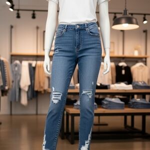 We The Free Distressed Blue Denim Jeans